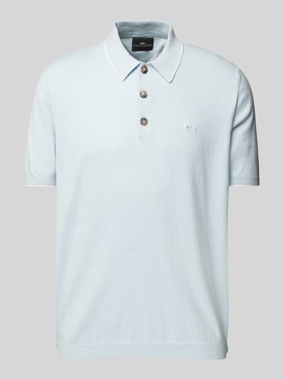 Fynch-Hatton Poloshirt mit kurzer Knopfleiste Hellblau 2