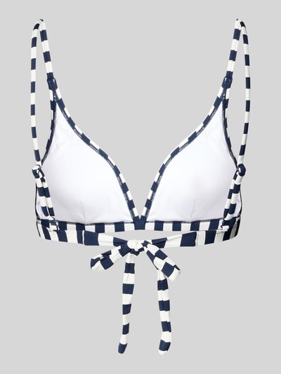 Produktfoto, Bikini-Oberteil mit rückseitiger Schnürung Modell 'YADBOR' von Barts aus Material-Mix mit Stretch-Anteil, gestreifte Optik.