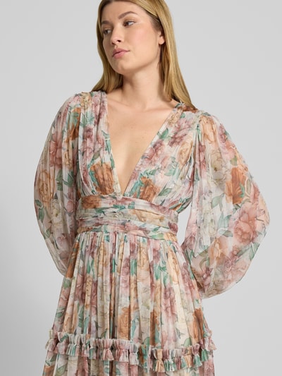 LACE & BEADS Avondjurk in laagjeslook met V-hals Rosé - 3