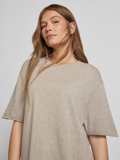 (The Mercer) N.Y. Kasjmier T-shirt met rolzoom Taupe - 3