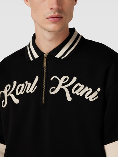 KARL KANI Sweatshirt mit Label-Stitching Modell 'Script' Black 3