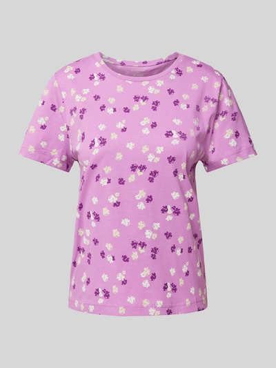 Tom Tailor T-shirt z kwiatowym nadrukiem Purpurowy 2