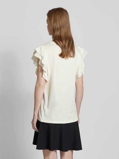 LIU JO SPORT T-Shirt mit Volants Offwhite 5