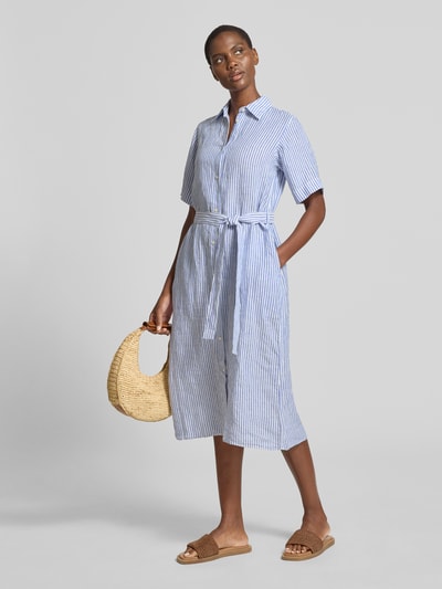GANT Hemdblusenkleid aus Leinen mit Bindegürtel Royal 1