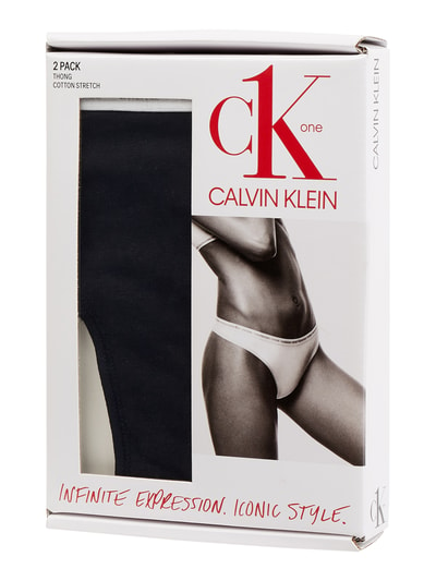 CK One String aus Baumwolle im 2er-Pack Black 3