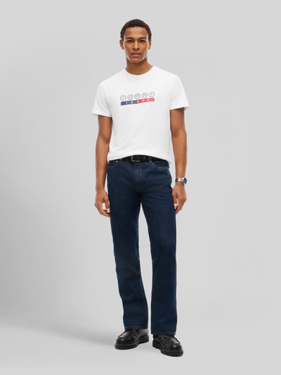 Tommy Jeans regular fit T-shirt van puur katoen met logoprint Ecru - 1