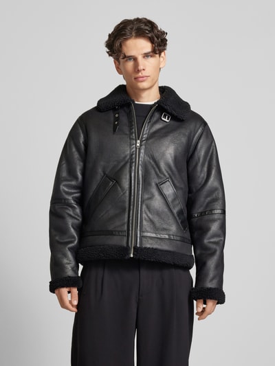 Jack & Jones Kurtka z wykładanym kołnierzem model ‘COLE AVIATOR’ Czarny 4