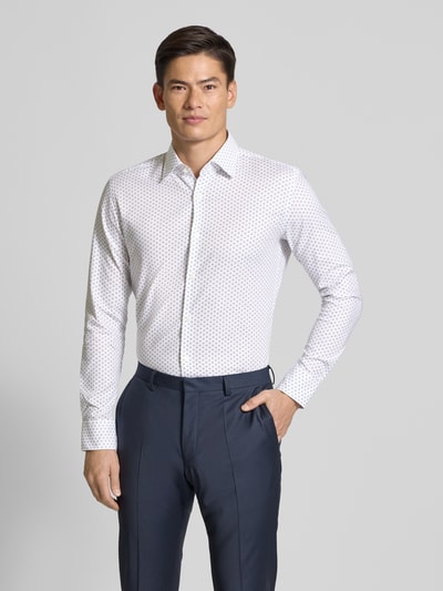 BOSS Koszula o kroju slim fit z mieszanki bawełny Biały 4