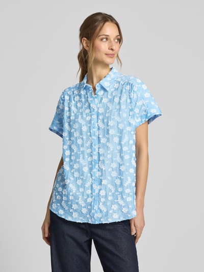 Brax Regular Fit Bluse mit Knopfleiste Hellblau 4