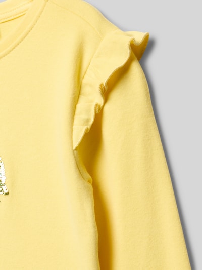 Blue Seven Sweatshirt mit gerippten Abschlüssen Hellgelb 2