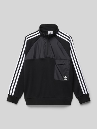 adidas Originals Sweatshirt mit kurzem Reißverschluss Black 1