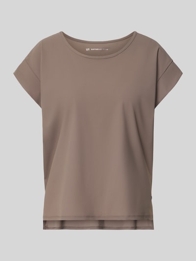 Produktfoto, T-Shirt mit Rundhalsausschnitt von Raffaello Rossi in Taupe, Relaxed Fit, glatte Textur, Modell 'GRIT', Stretch-Material-Mix.