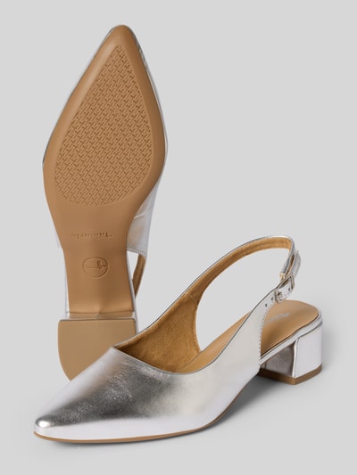 Tamaris Pumps mit Blockabsatz Silber 4