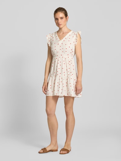 Vero Moda Uitlopende mini-jurk van viscosemix, model 'ODETTE' Wit - 1