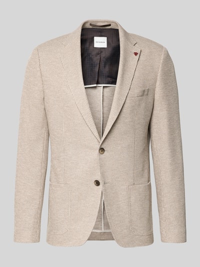 Produktfoto, Slim Fit 2-Knopf-Sakko mit Reverskragen von Roy Robson aus mieszanka bawełny, beżowy, nakładane kieszenie, długość tyłu 74 cm, szerokość ramion 43 cm, długość rękawów 67 cm, rozmiar 50