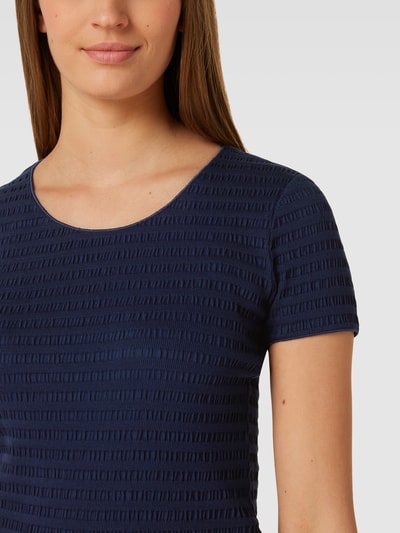Emporio Armani T-Shirt mit Smok-Details Modell 'Jumper' Marine 3