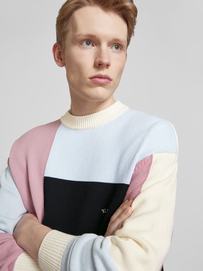 BLKVIS Gebreide pullover met labelstitching, model 'LOGO PATCHWORK' Offwhite - 3