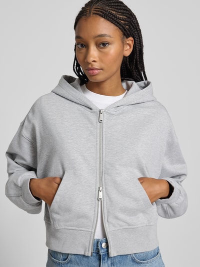 Calvin Klein Jeans Oversized Sweatjacke mit Kapuze Hellgrau Melange 3