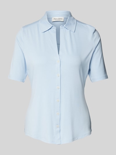 Marc O'Polo Regular Fit Jersey-Bluse mit kurzem Arm aus Viskose-Mix Hellblau 1