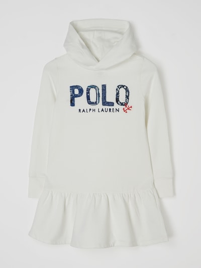 Polo Ralph Lauren Teens Sukienka z dzianiny dresowej z logo  Złamany biały 1