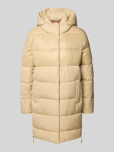 Christian Berg Woman Selection Gewatteerde lange jas met steekzakken en ritssluitingen opzij Zand - 2