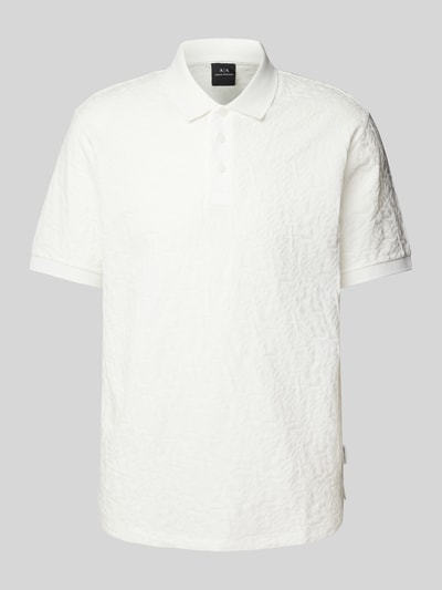 ARMANI EXCHANGE Regular Fit Poloshirt mit Strukturmuster Weiss 2