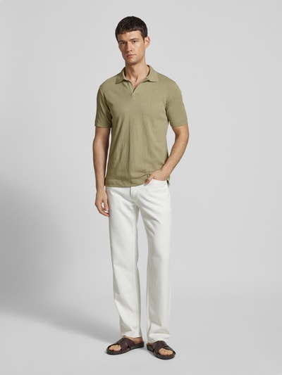 Marc O'Polo Regular Fit Poloshirt aus Baumwoll-Leinen-Mix Mint 1