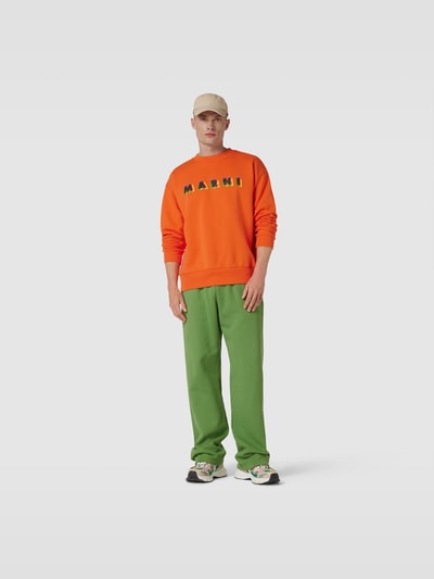 Marni Sweatshirt mit Label-Print Orange 1