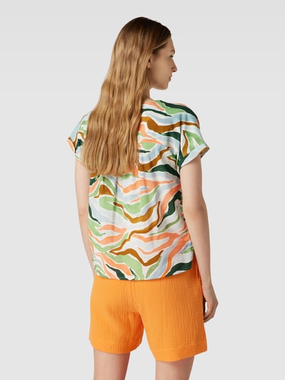 Tom Tailor Blouseshirt met all-over motief Oranje - 5