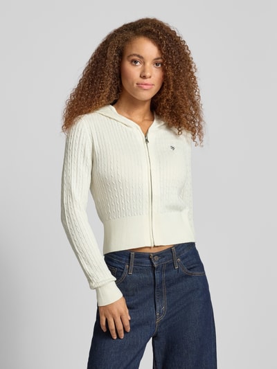 GUESS Jeans Gebreid jack met wol en zijde Ecru - 4