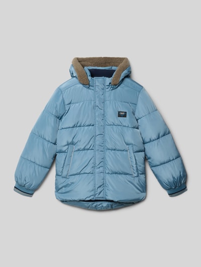 s.Oliver RED LABEL Regular fit gewatteerd jack met labelpatch Rookblauw - 1