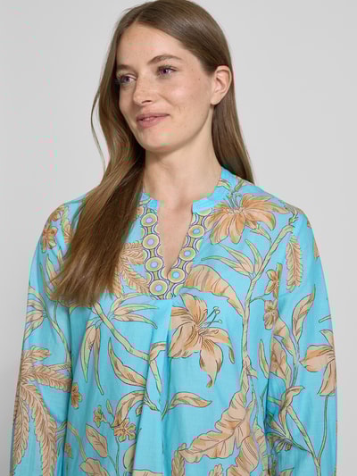 Emily Van den Bergh Regular Fit Bluse mit Tunikakragen Aqua 3
