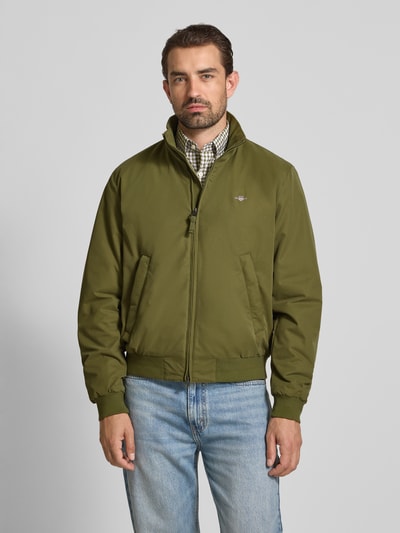 Gant Jacke mit Stehkragen und Label-Stitching Oliv 4
