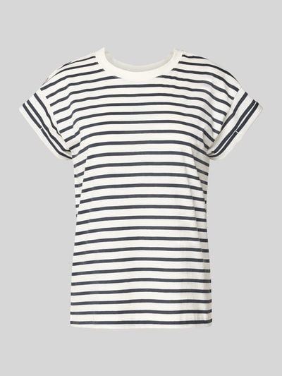 Jake*s Casual T-Shirt mit Streifenmuster Dunkelblau 2