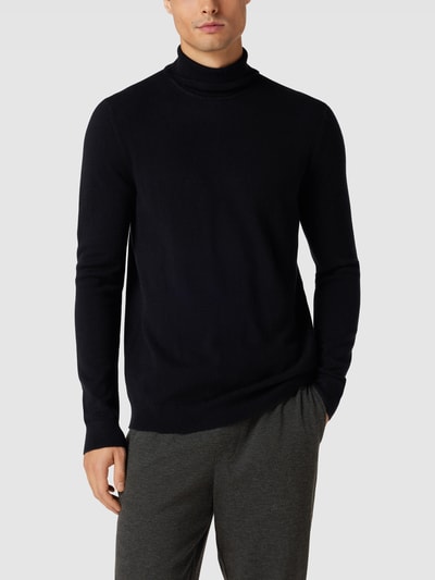 Christian Berg Men Kaschmirpullover mit Rollkragen Schwarz 4