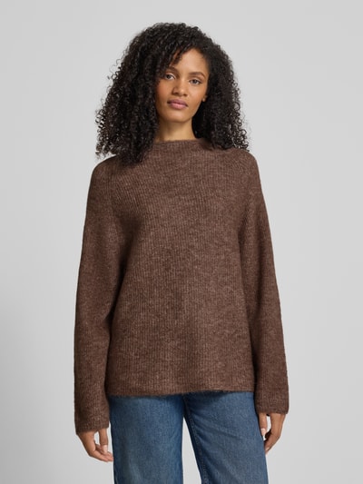 Selected Femme Relaxed Fit Strickpullover aus Woll-Mix Modell 'SIA' Taupe 4