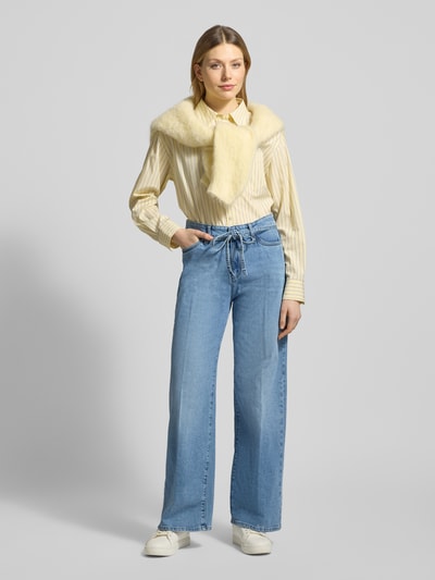 Christian Berg Woman Wide Leg Jeans mit Bindegürtel Jeansblau 1