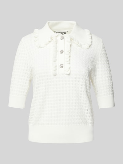 Essentiel Strickshirt mit Lochmuster Modell 'Hemirates' Offwhite 2