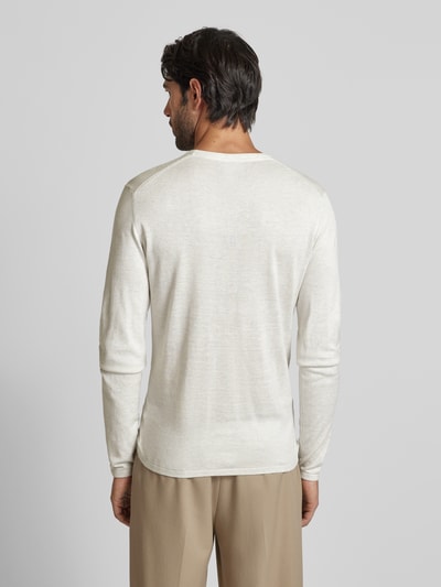 Christian Berg Men Strickpullover mit Rundhalsausschnitt Offwhite Melange 5