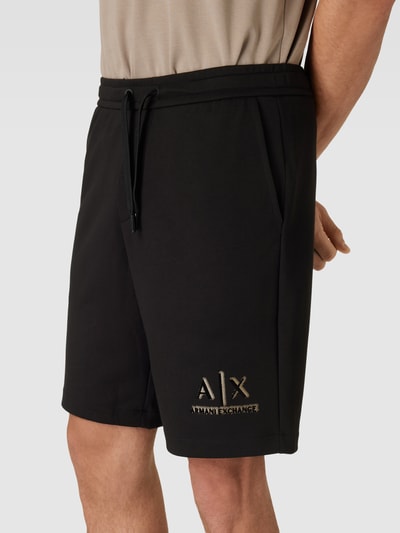 ARMANI EXCHANGE Regular fit sweatshorts met labelprint Zwart - 3