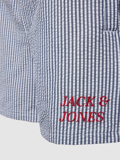 Jack & Jones Zwembroek met labelstitching, model 'FIJI' Donkerblauw - 2