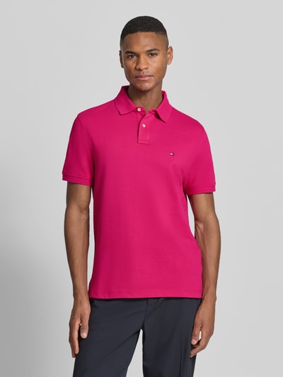 Tommy Hilfiger Regular fit Poloshirt van Katoenmix Felroze - 4