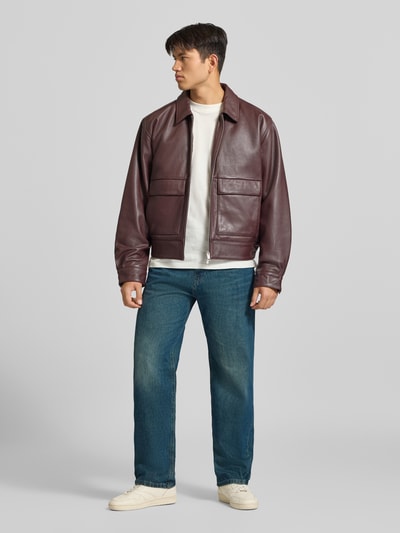 REVIEW Straight Fit Jeans aus reiner Baumwolle im Used-Look Blau 1