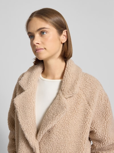 Only Płaszcz z futerka o kroju relaxed fit z kołnierzem z połami model ‘NEWAURELIA’ Piaskowy 3