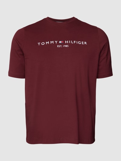 Tommy Hilfiger Big & Tall PLUS SIZE T-shirt met labelstitching Bordeaux - 2