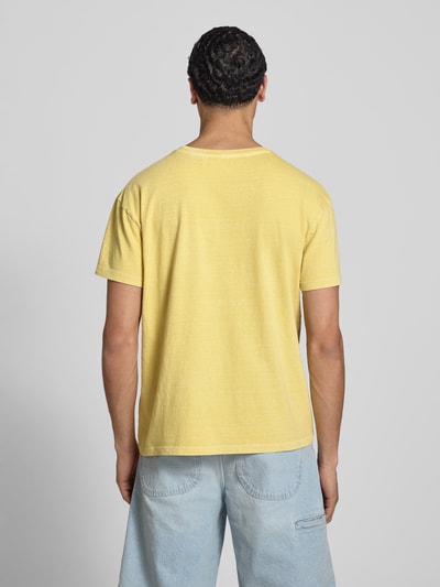 Superdry T-Shirt aus Baumwoll-Leinen-Mix mit Brusttasche GELB 5