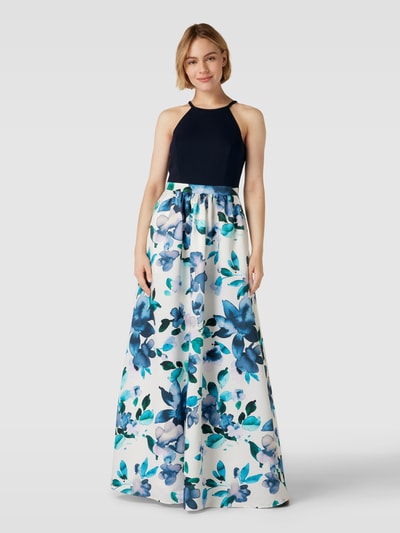 Jake*s Cocktail Abendkleid mit Allover-Muster Marine Melange 4