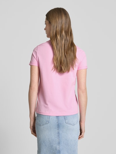 Vero Moda T-shirt o kroju regular fit z czystej bawełny model ‘PAULA’ Różowy 5