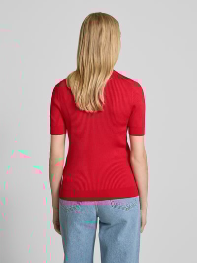 Tommy Hilfiger Slim fit poloshirt van viscosemix Rood - 5