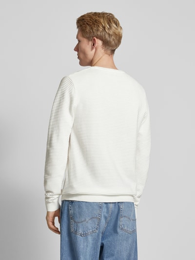 Jack & Jones Strickpullover mit Rundhalsausschnitt Modell 'OTTO' Offwhite 5